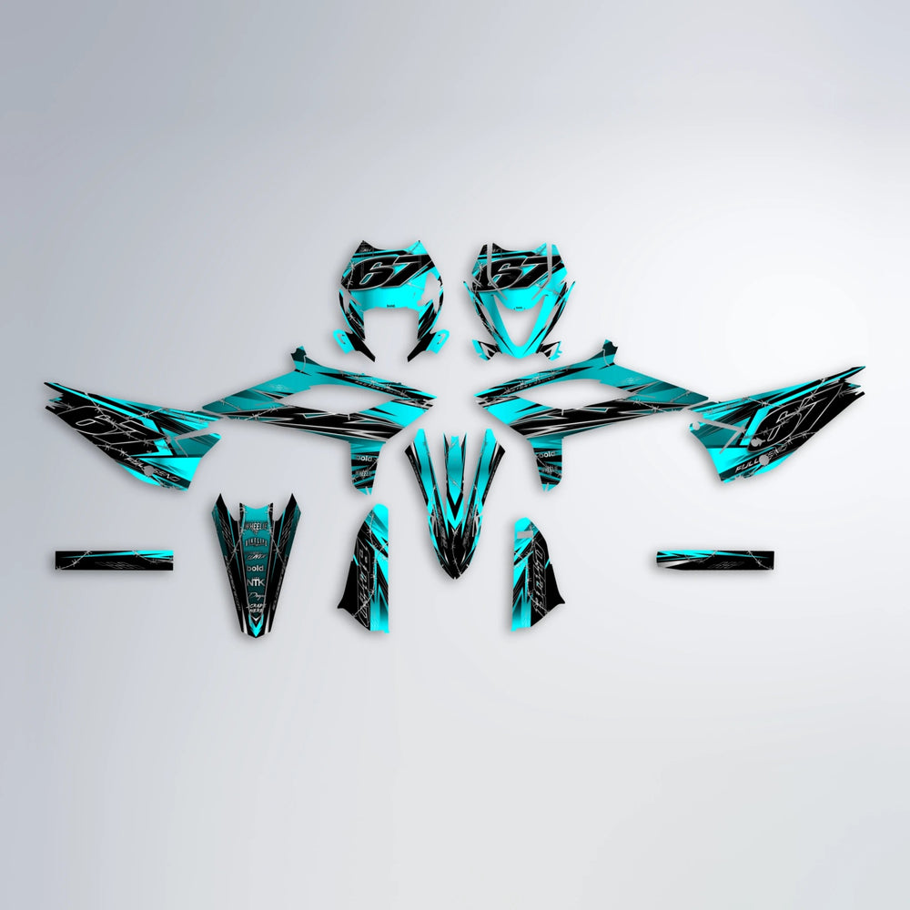 RIOT Beta graphics kit parts layout in Teal