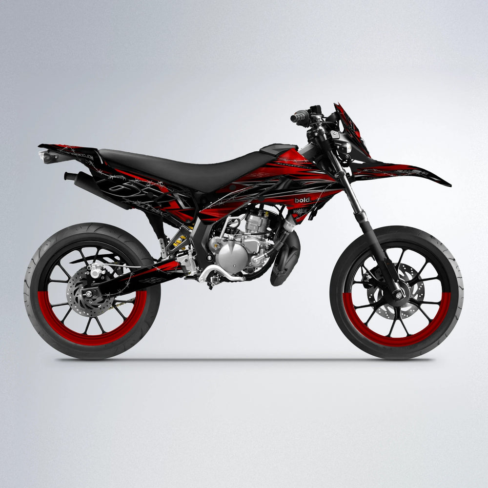 RIOT Derbi Senda supermoto graphics kit in Custom Colour