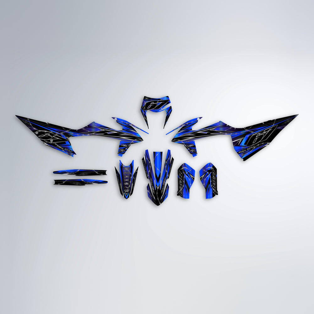 RIOT graphics kit parts layout in Blue Chrome