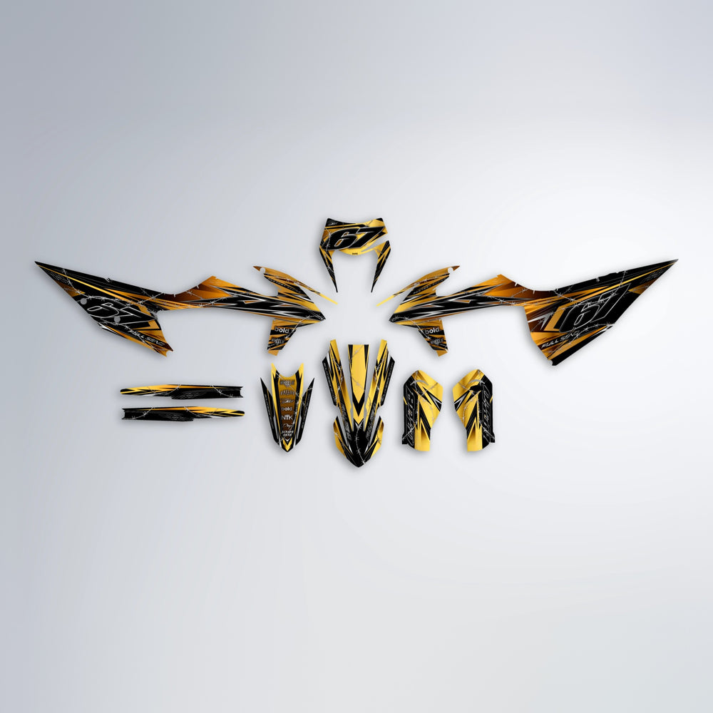 RIOT graphics kit parts layout in Gold Chrome
