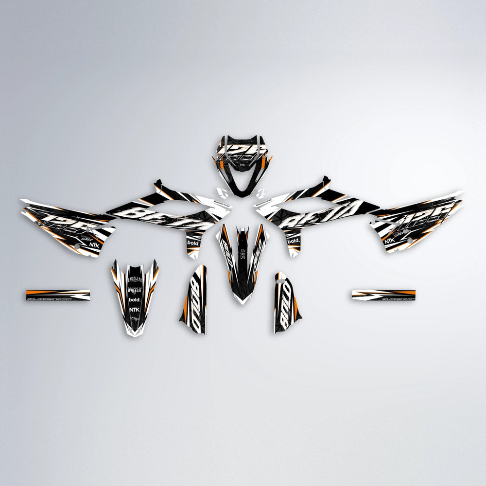 ROGUE Beta graphics kit parts layout in Orange
