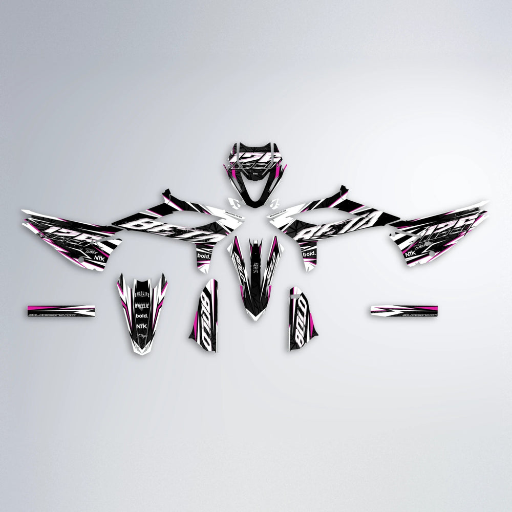 ROGUE Beta graphics kit parts layout in Pink