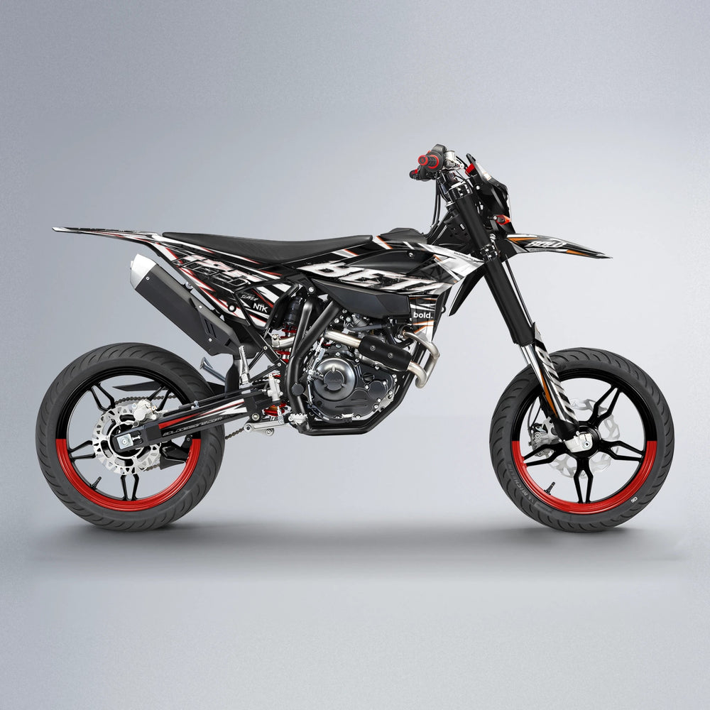 ROGUE Beta supermoto graphics kit in Red & Orange