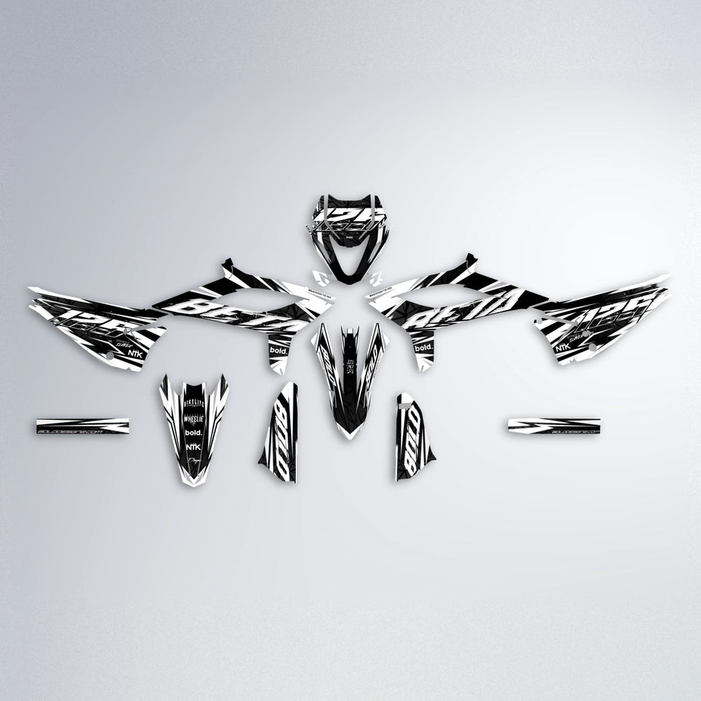 ROGUE Beta graphics kit parts layout in White