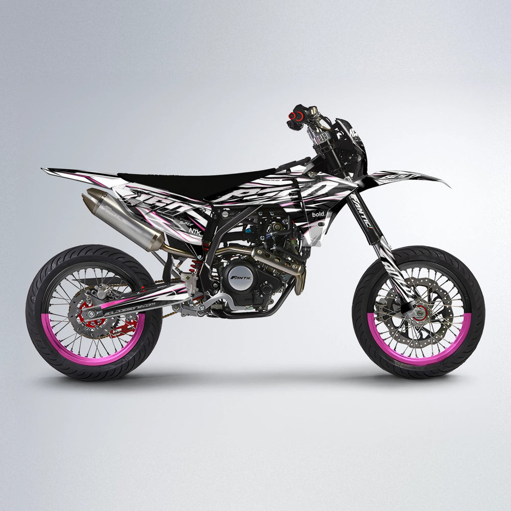 ROGUE Fantic supermoto graphics kit in Flamingo