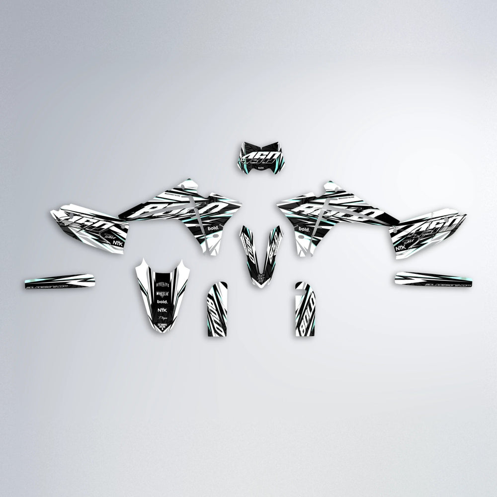 ROGUE Fantic graphics kit parts layout in Mint