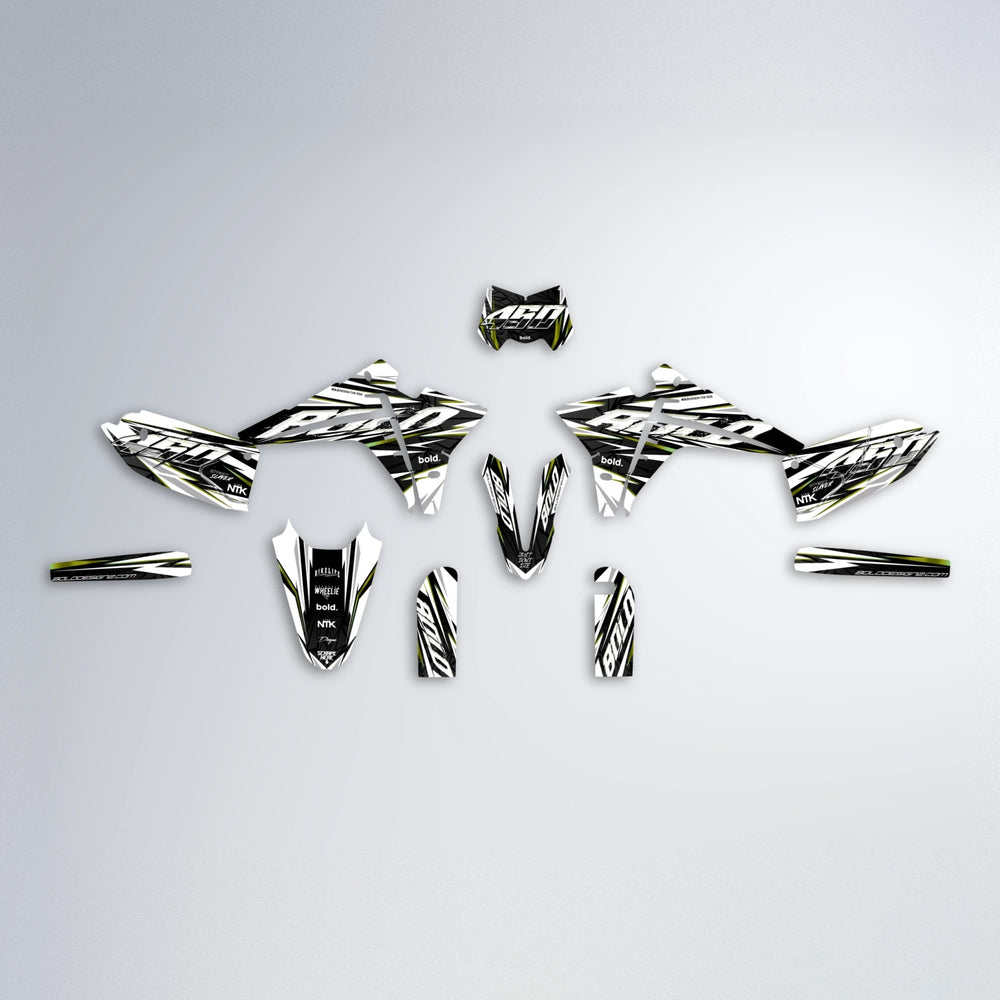 ROGUE Fantic graphics kit parts layout in Olive