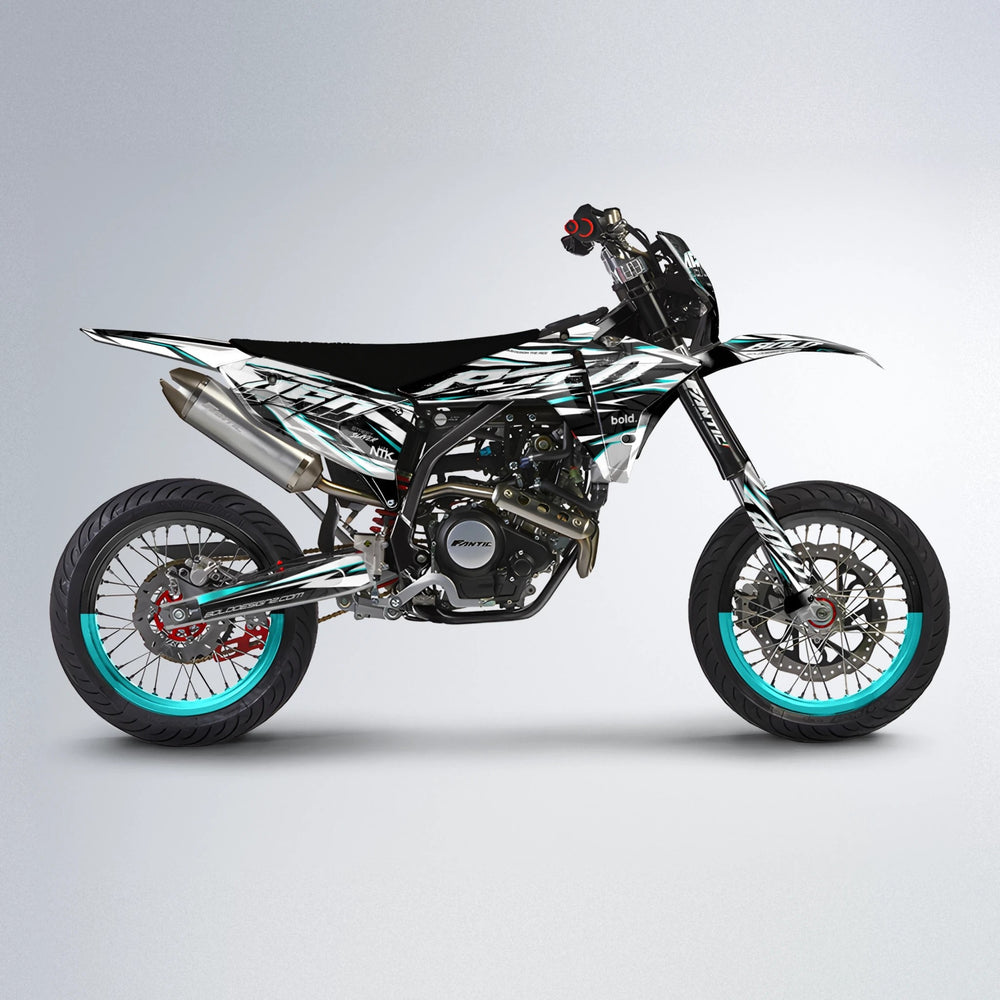 ROGUE Fantic supermoto graphics kit in Teal