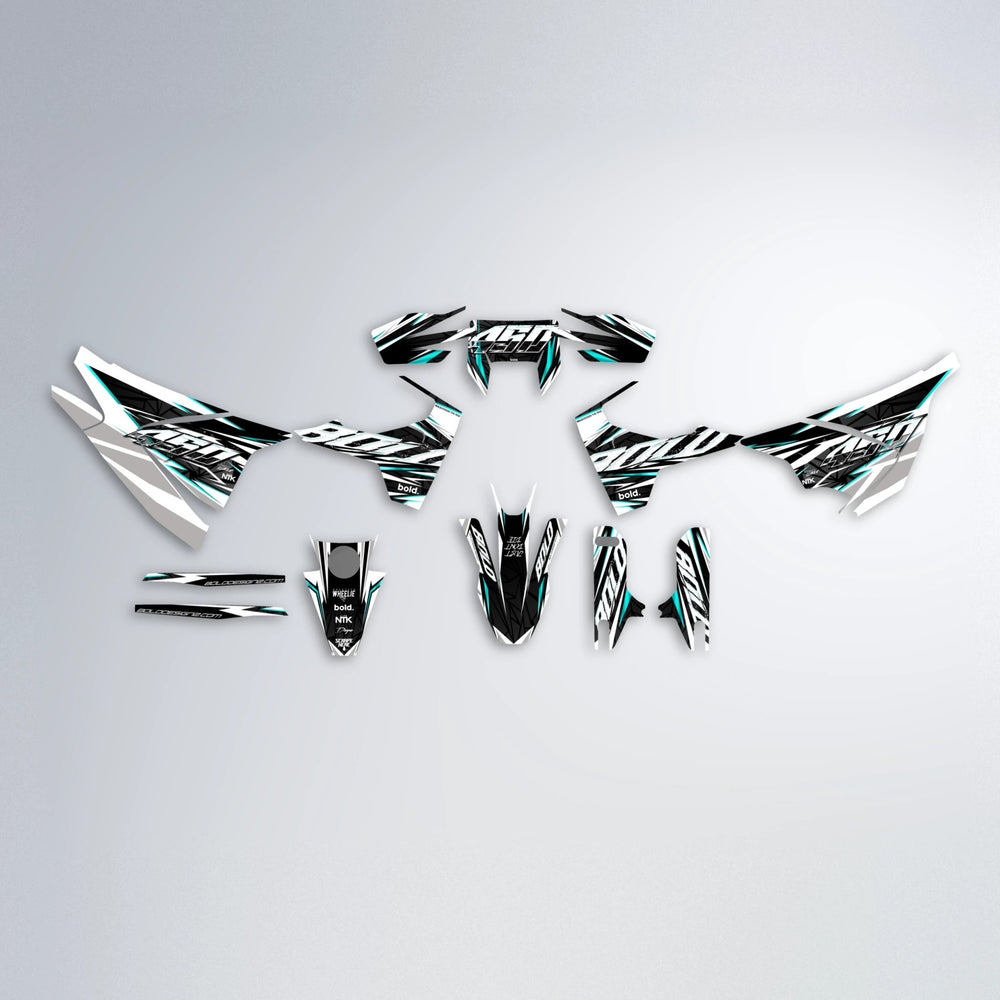 ROGUE Husqvarna 701 graphics kit parts layout in Teal
