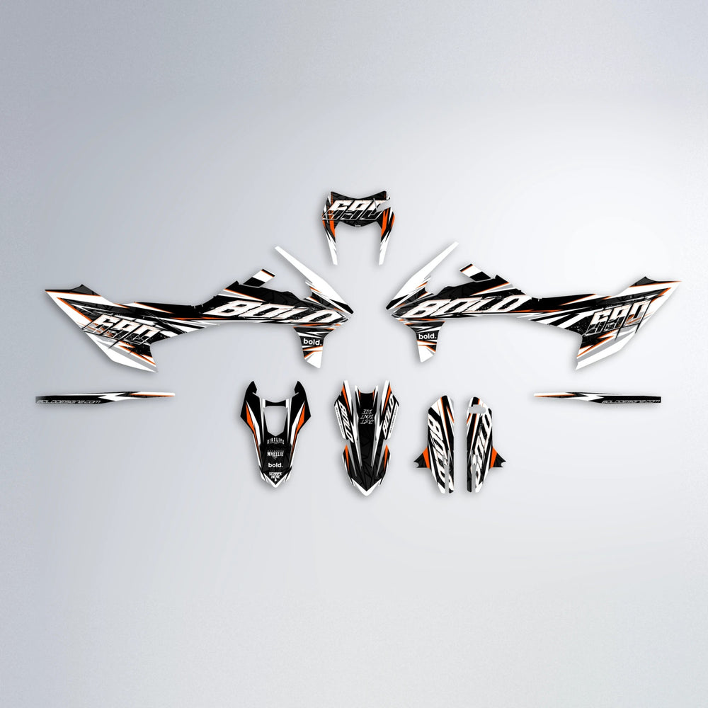 ROGUE KTM SMC 690 graphics kit parts layout in Custom Colour