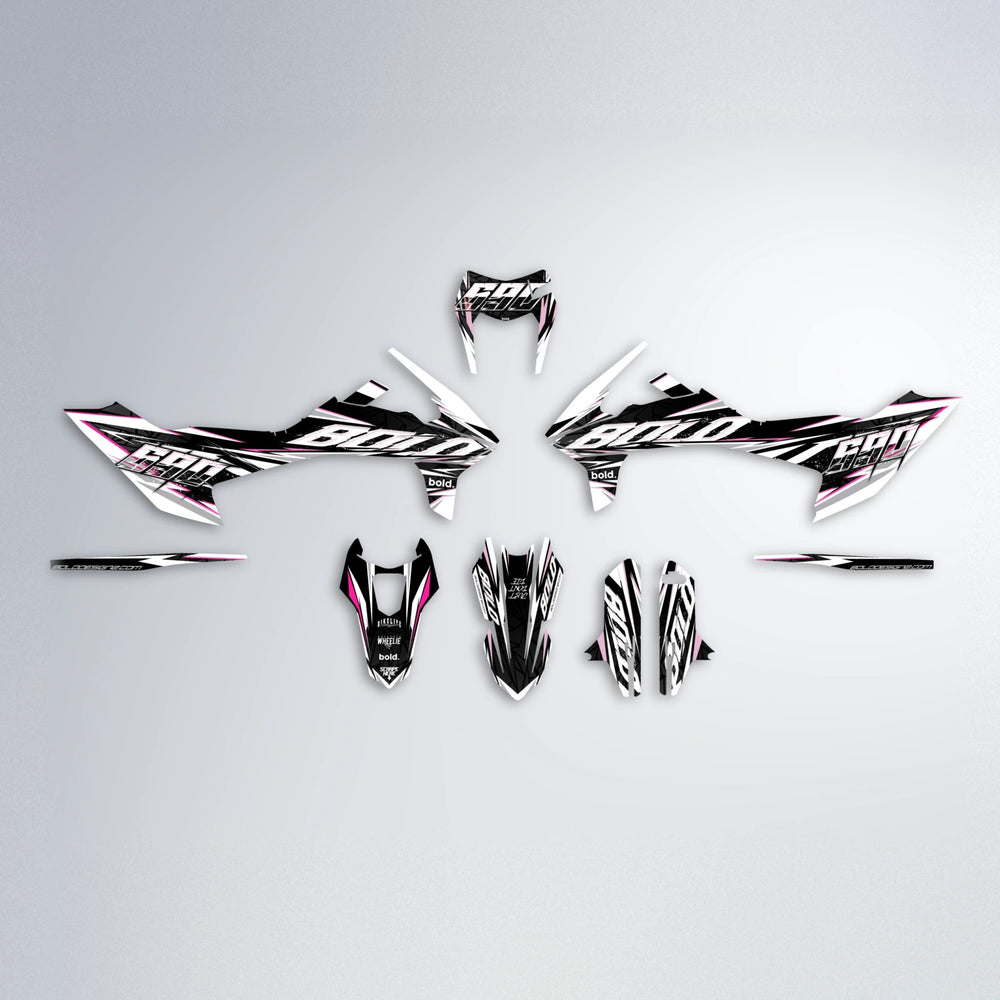 ROGUE KTM SMC 690 graphics kit parts layout in Flamingo