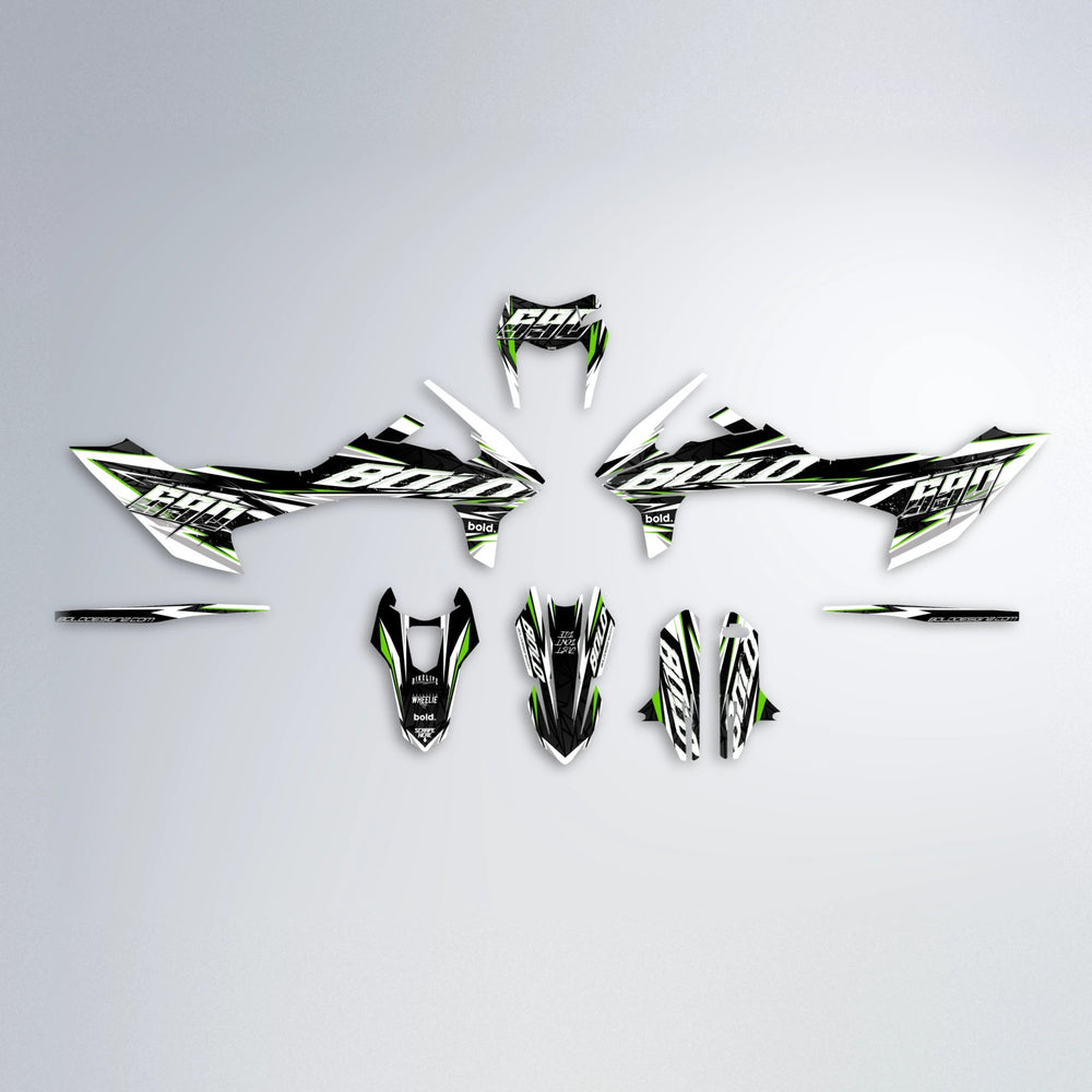 ROGUE KTM SMC 690 graphics kit parts layout in Green