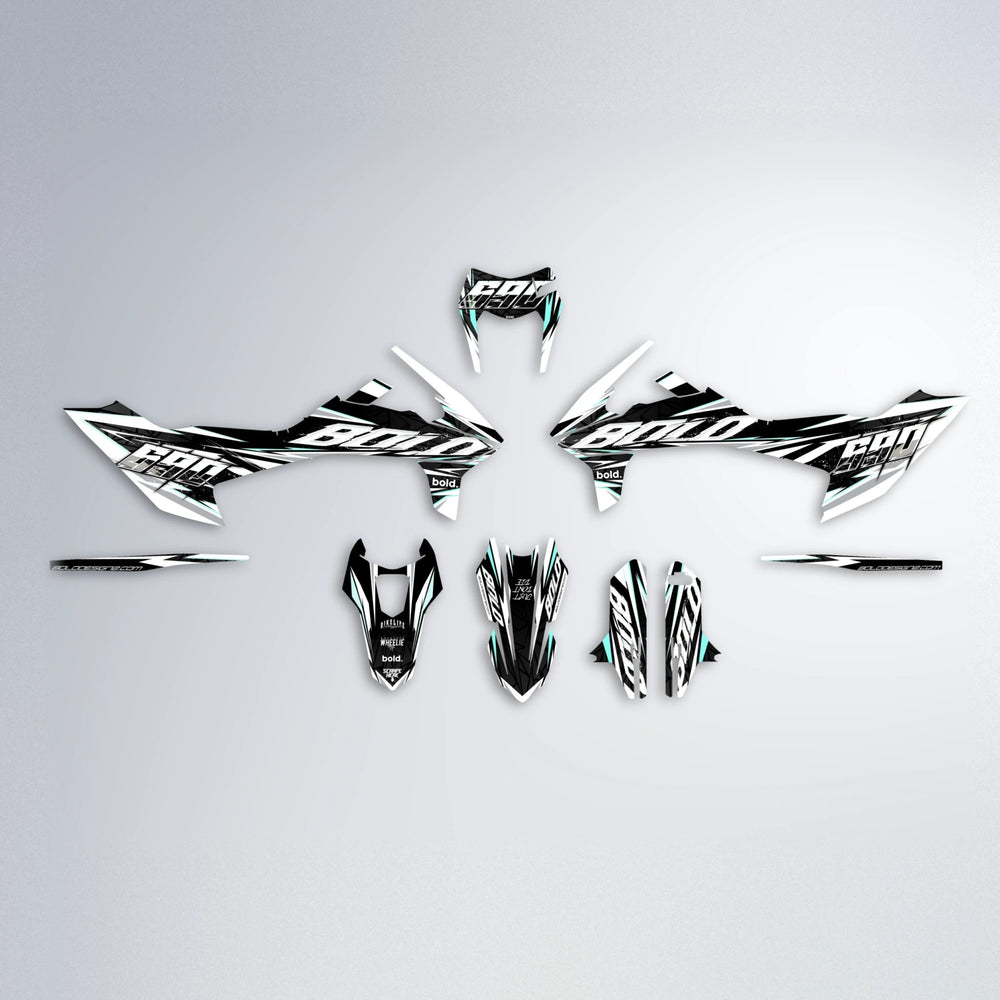 ROGUE KTM SMC 690 graphics kit parts layout in Mint
