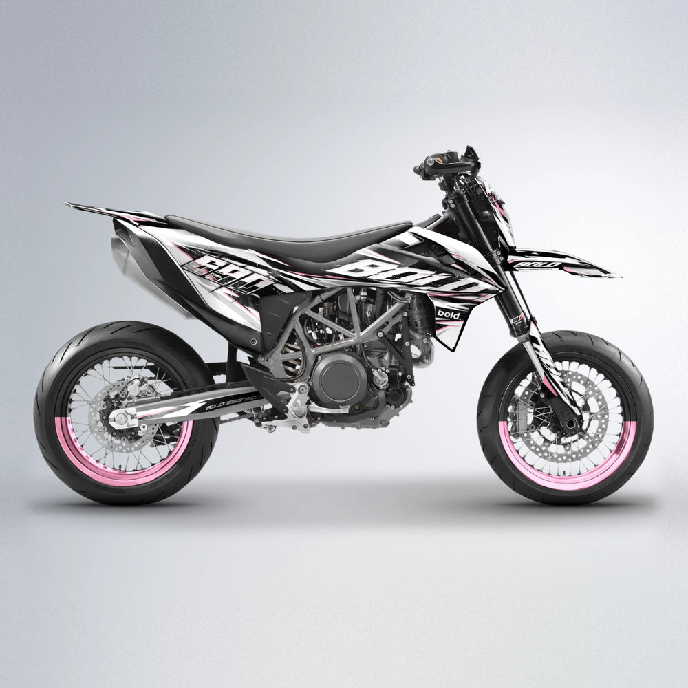 ROGUE KTM SMC 690 supermoto graphics kit in Sakura Pink