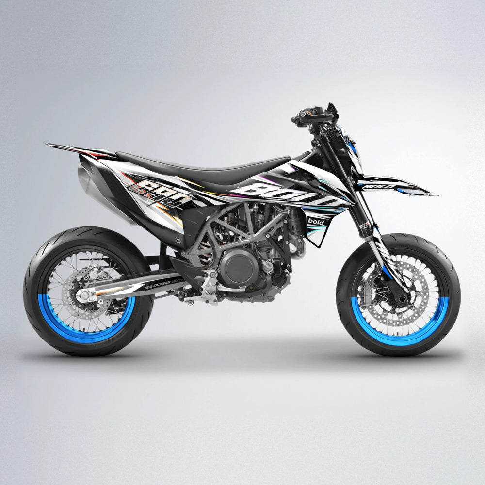 ROGUE KTM SMC 690 supermoto graphics kit in Sunset Fade