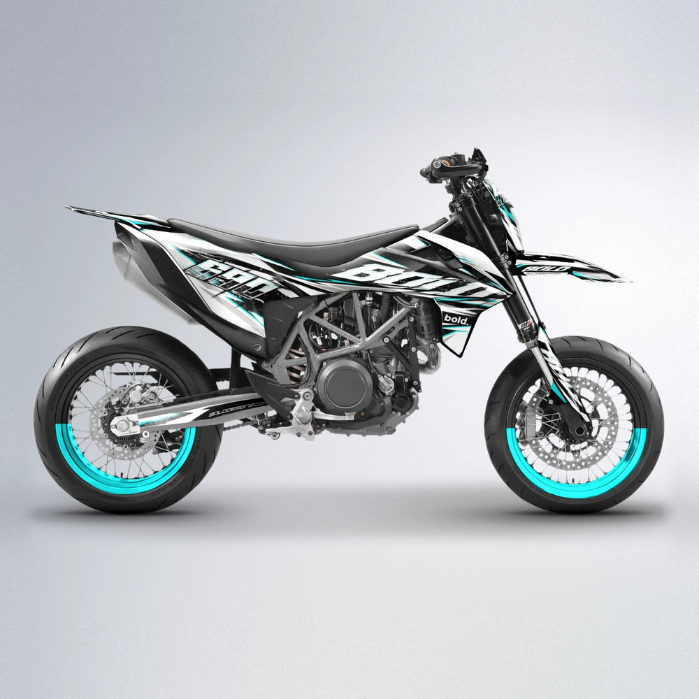 ROGUE KTM SMC 690 supermoto graphics kit in Teal