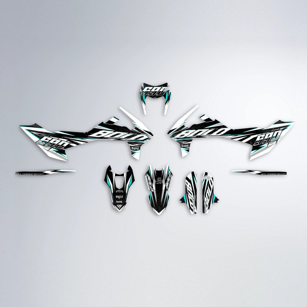 ROGUE KTM SMC 690 graphics kit parts layout in Teal