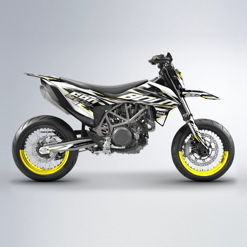 ROGUE KTM SMC 690 supermoto graphics kit in Yellow