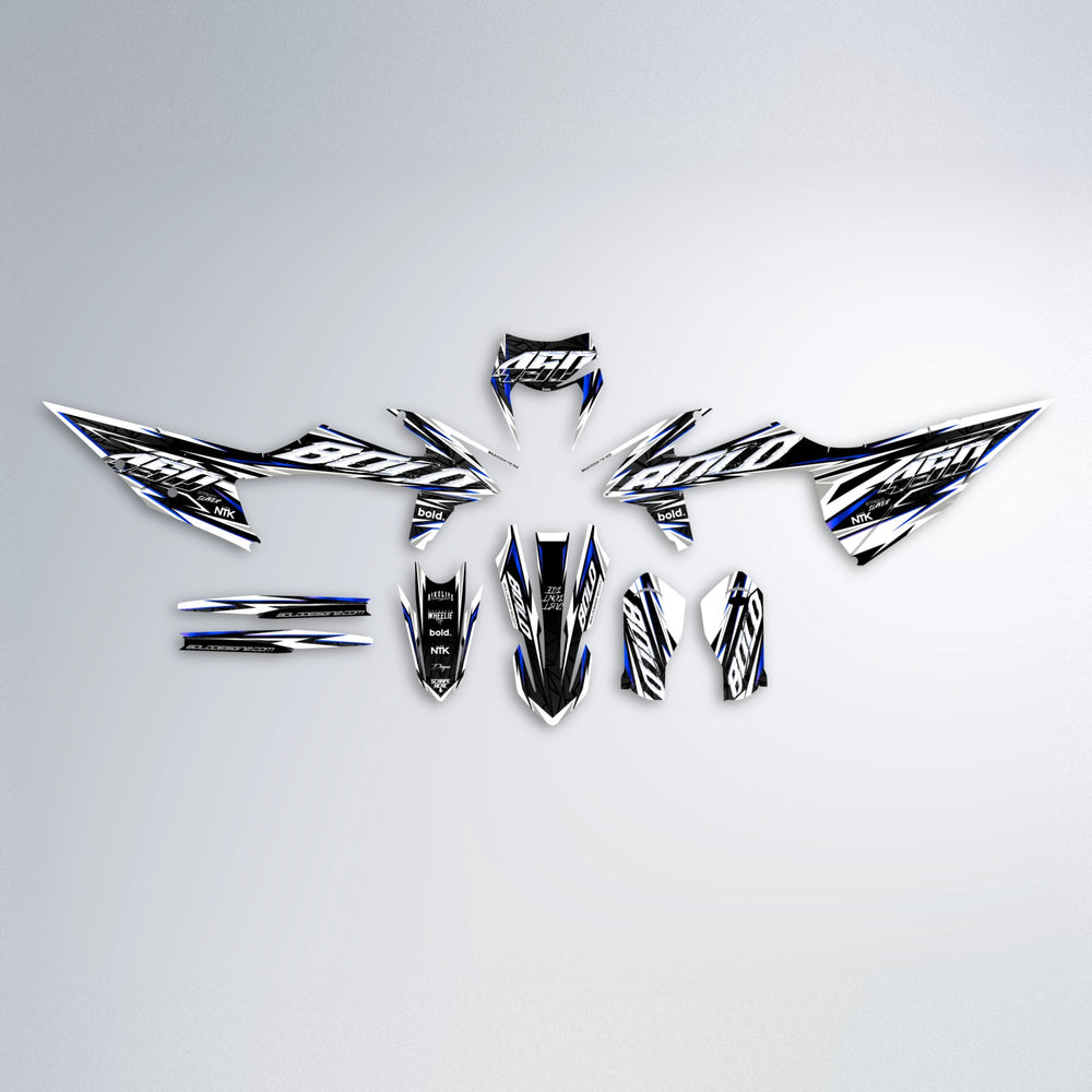 ROGUE graphics kit parts layout in Blue