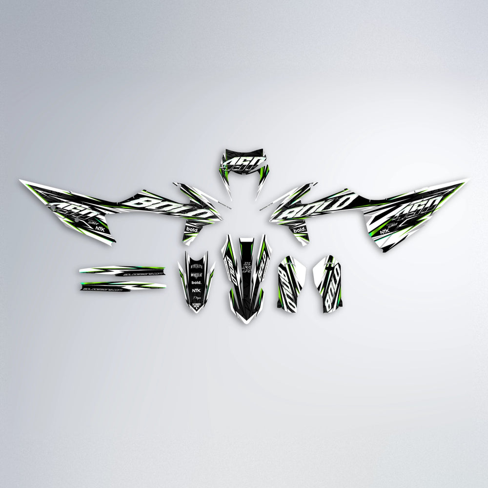ROGUE graphics kit parts layout in Green