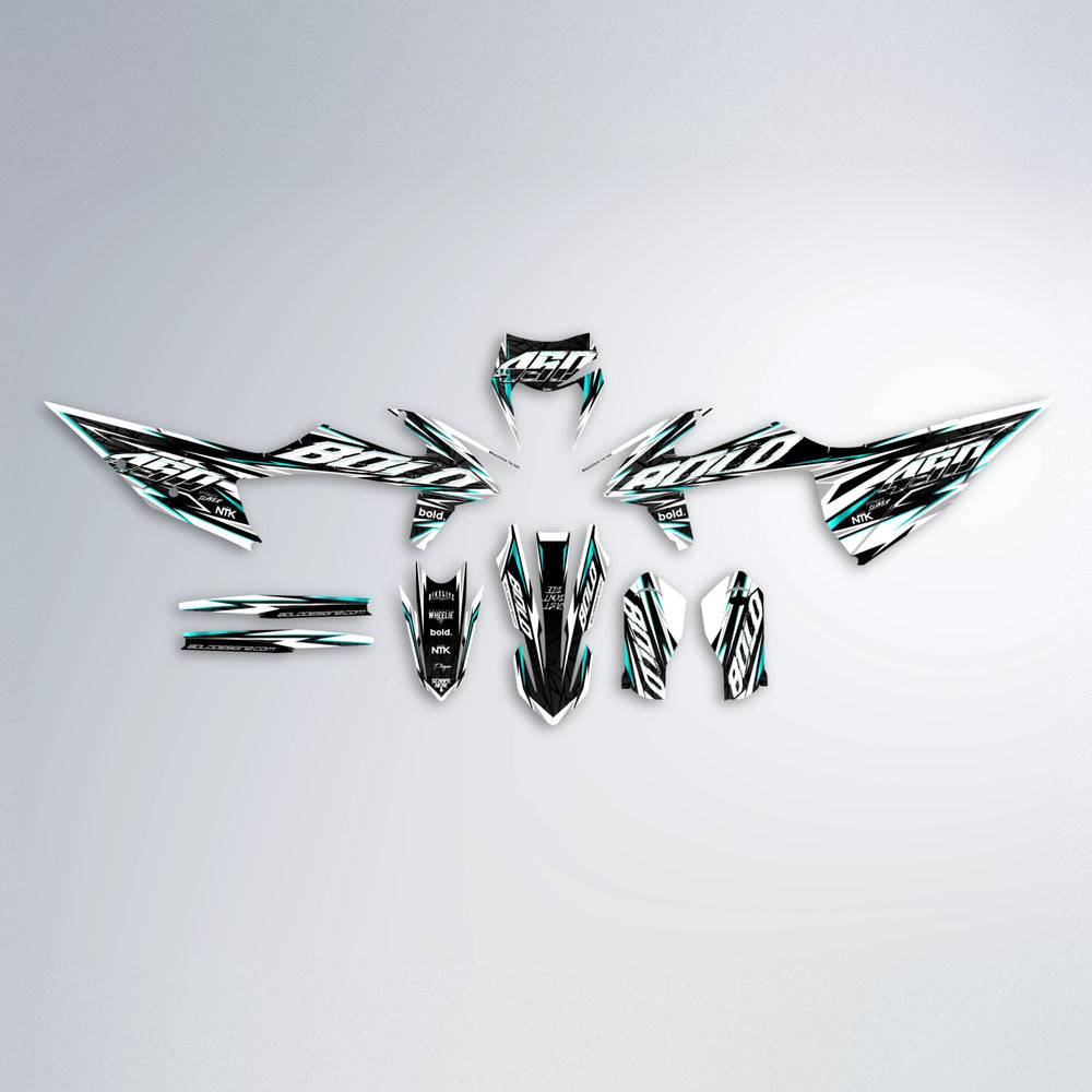 ROGUE graphics kit parts layout in Teal