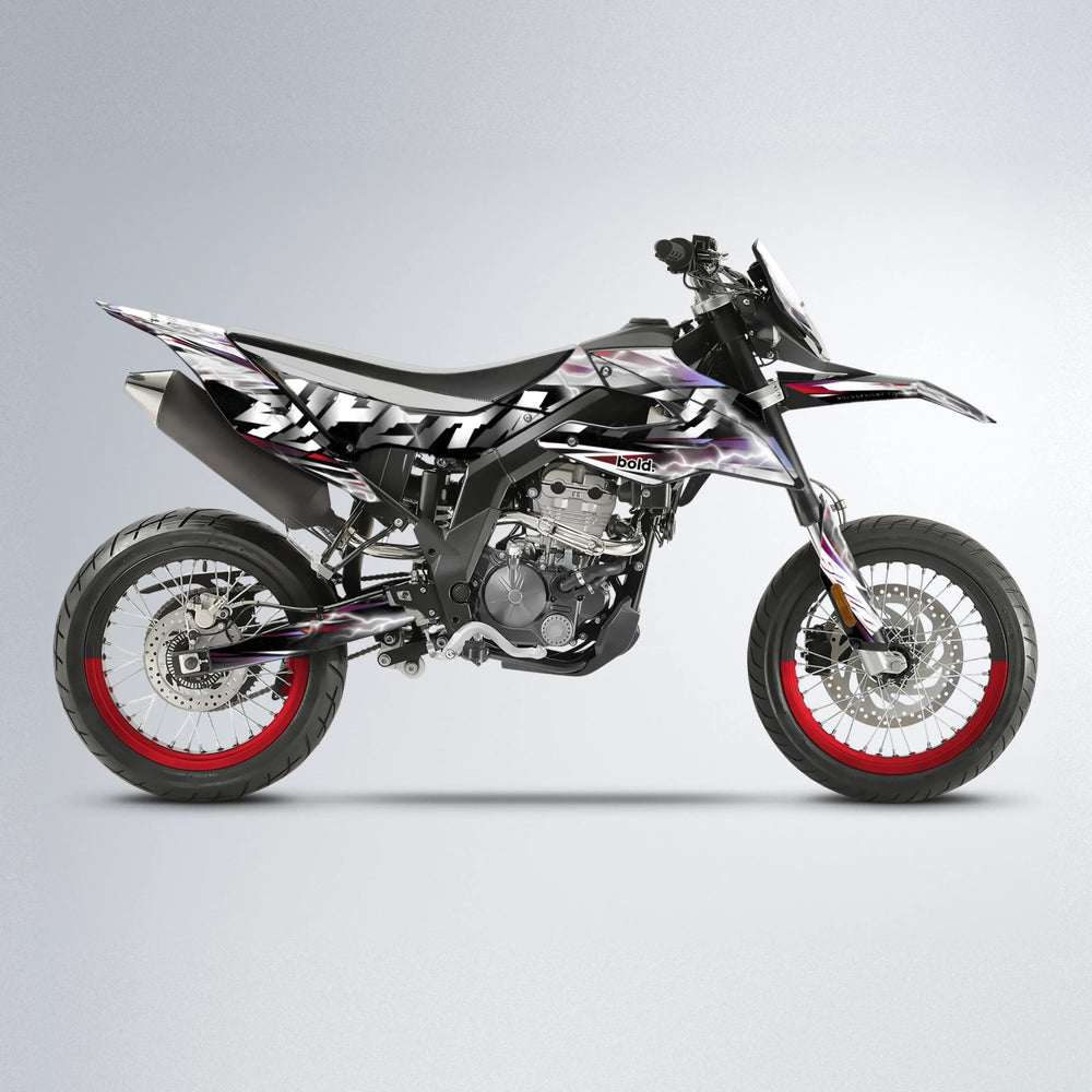 ROPAS72 Aprilia SX 125 supermoto graphics kit in Black & Red