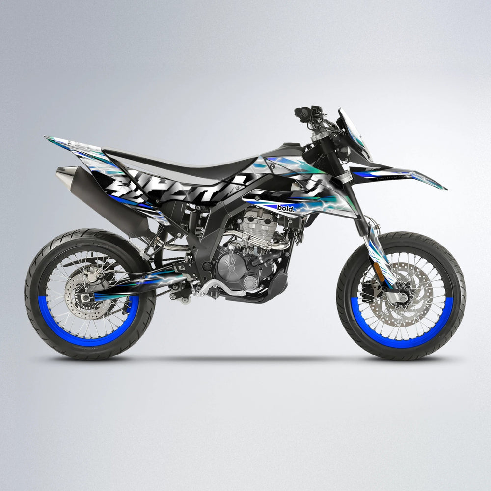 ROPAS72 Aprilia SX 125 supermoto graphics kit in Blue