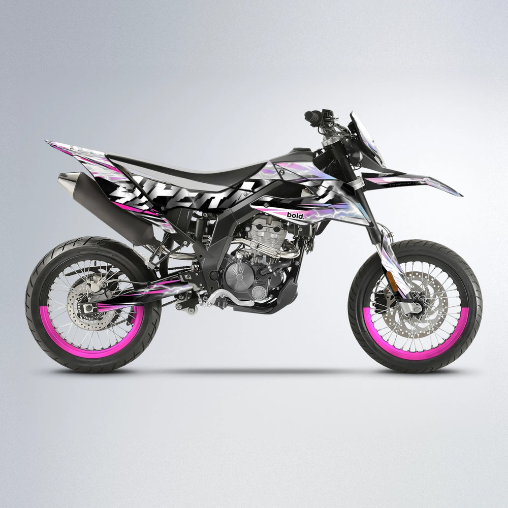 ROPAS72 Aprilia SX 125 supermoto graphics kit in Flamingo