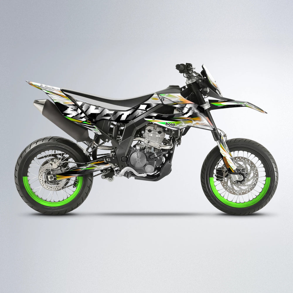 ROPAS72 Aprilia SX 125 supermoto graphics kit in Green