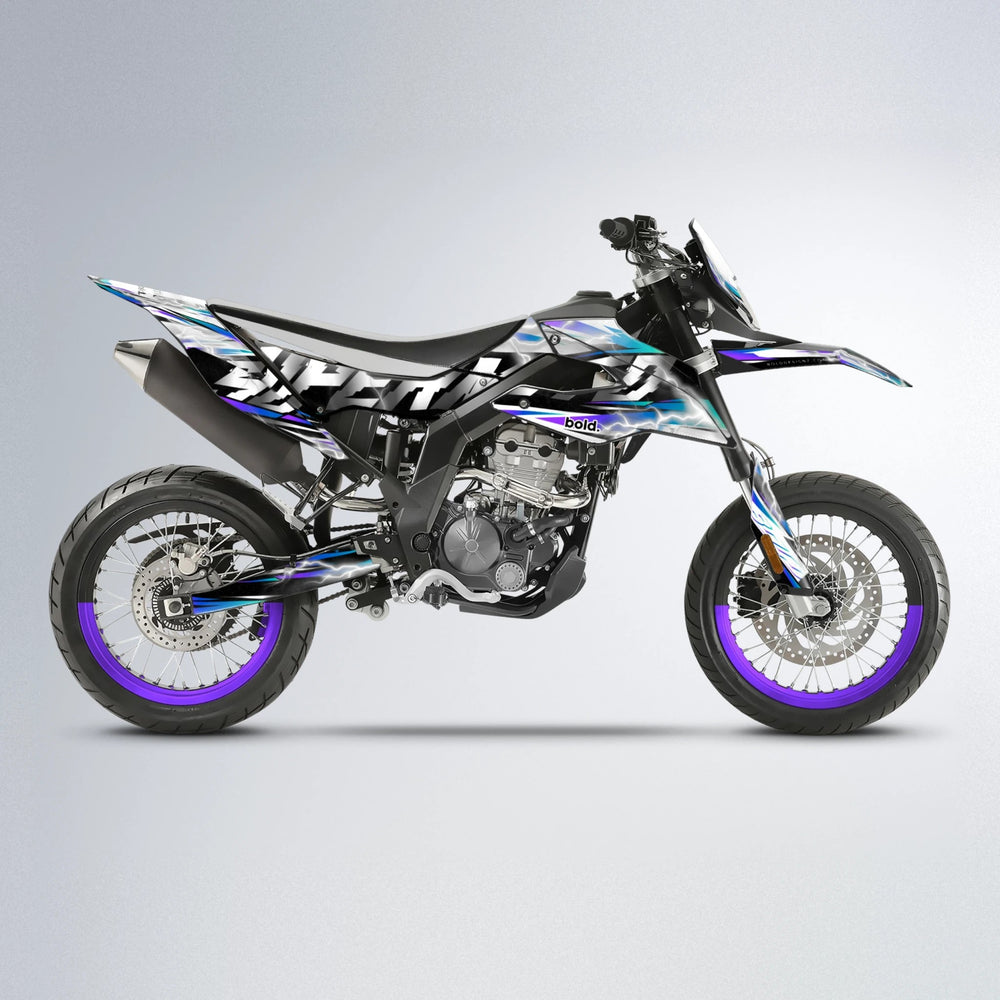 ROPAS72 Aprilia SX 125 supermoto graphics kit in Purple