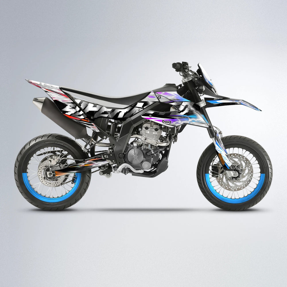 ROPAS72 Aprilia SX 125 supermoto graphics kit in Sunset Fade