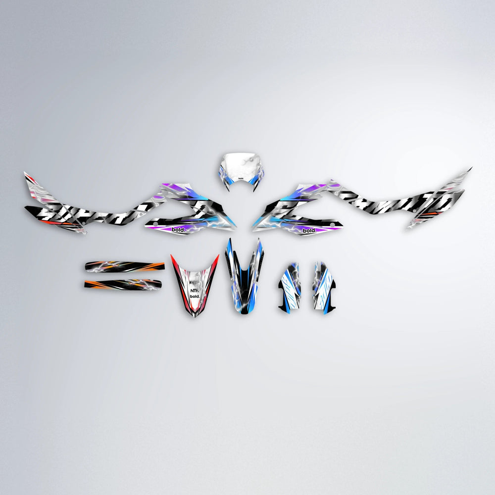 ROPAS72 Aprilia SX 125 graphics kit parts layout in Sunset Fade