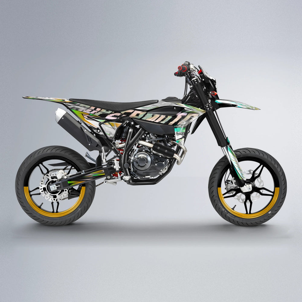 ROPAS72 Beta supermoto graphics kit in Cyan & Green