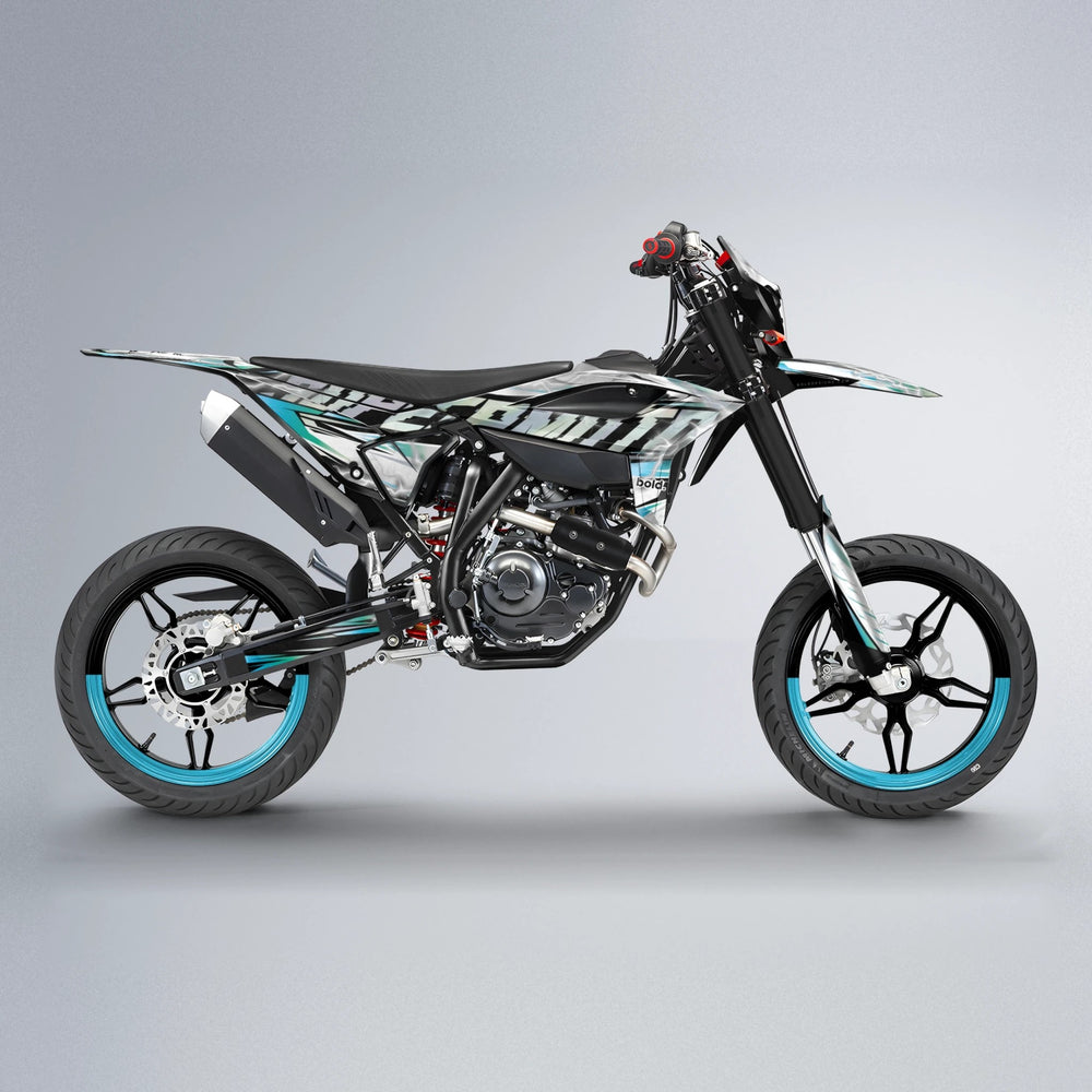 ROPAS72 Beta supermoto graphics kit in Light Blue & White