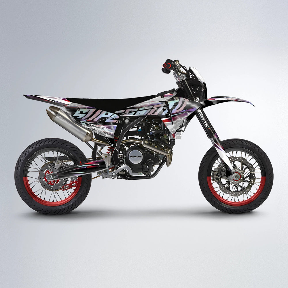 ROPAS72 Fantic supermoto graphics kit in Black & Red