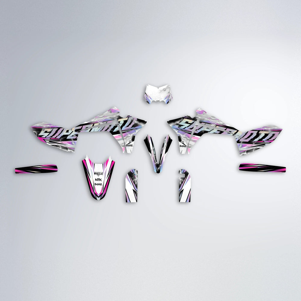 ROPAS72 Fantic graphics kit parts layout in Flamingo