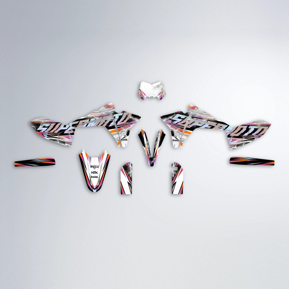 ROPAS72 Fantic graphics kit parts layout in Orange