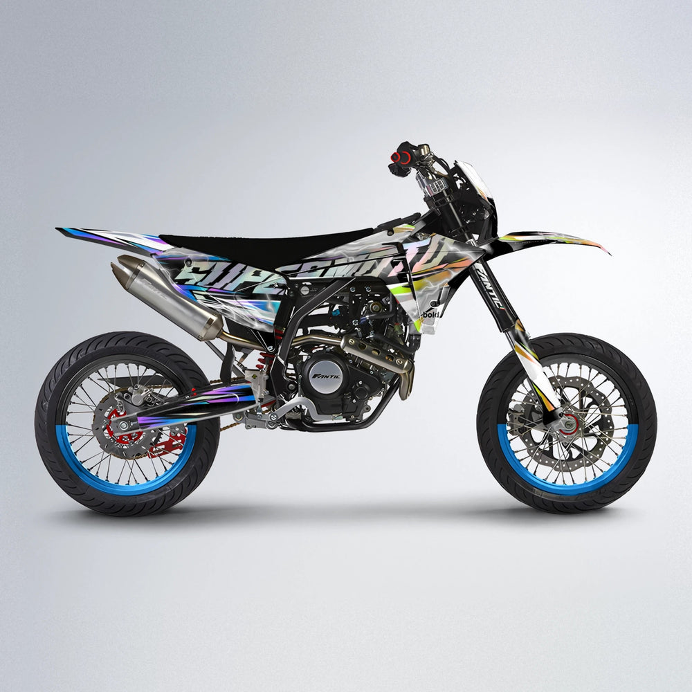 ROPAS72 Fantic supermoto graphics kit in Purple & Yellow