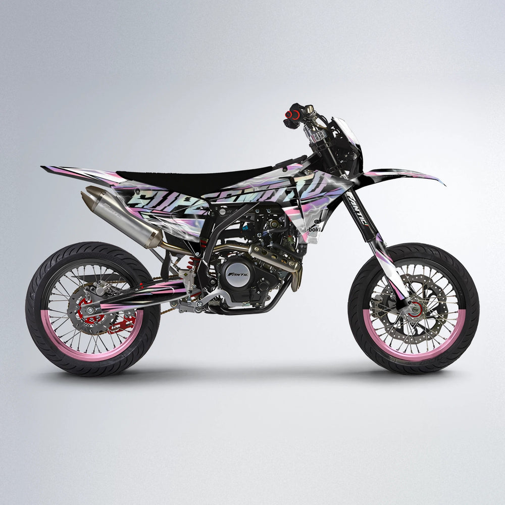 ROPAS72 Fantic supermoto graphics kit in Sakura Pink