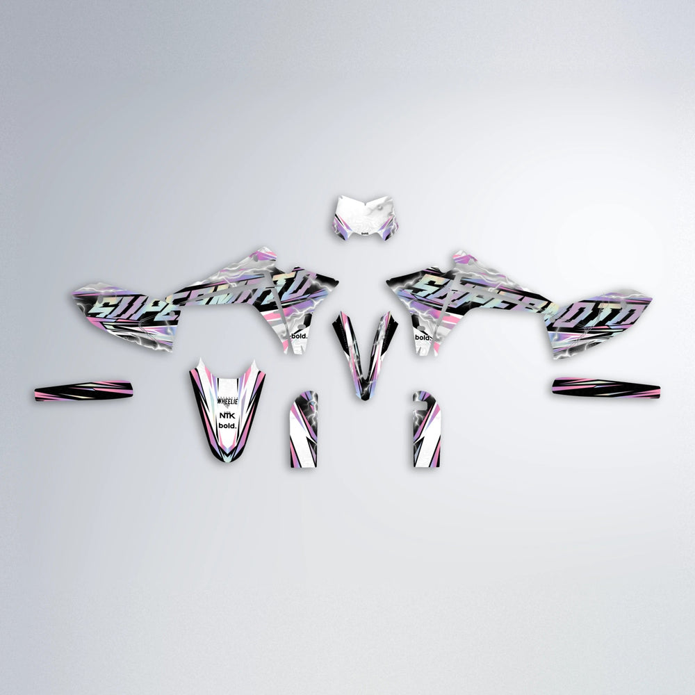 ROPAS72 Fantic graphics kit parts layout in Sakura Pink