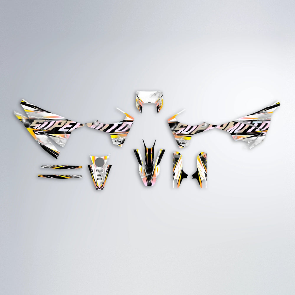 ROPAS72 Husqvarna 701 graphics kit parts layout in Yellow