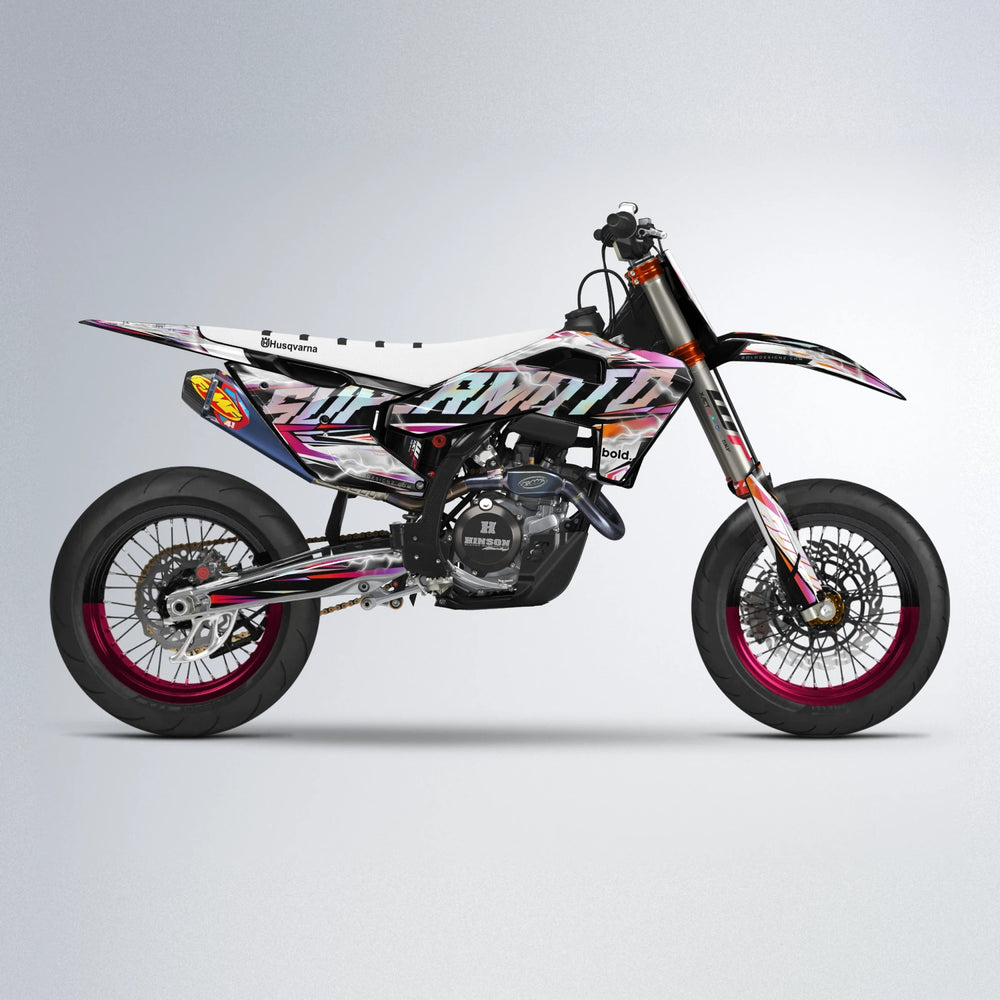 ROPAS72 Husqvarna FE/TE supermoto graphics kit in Red & Orange