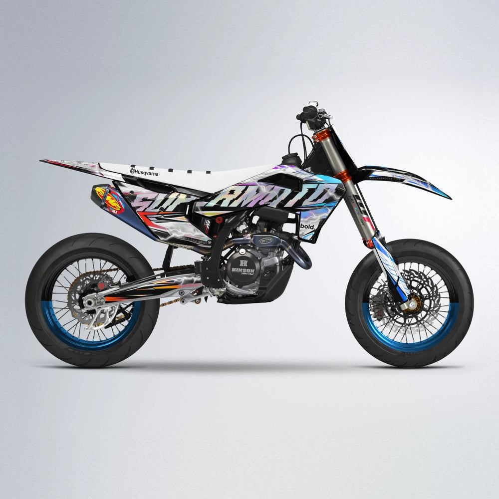 ROPAS72 Husqvarna FE/TE supermoto graphics kit in Sunset Fade
