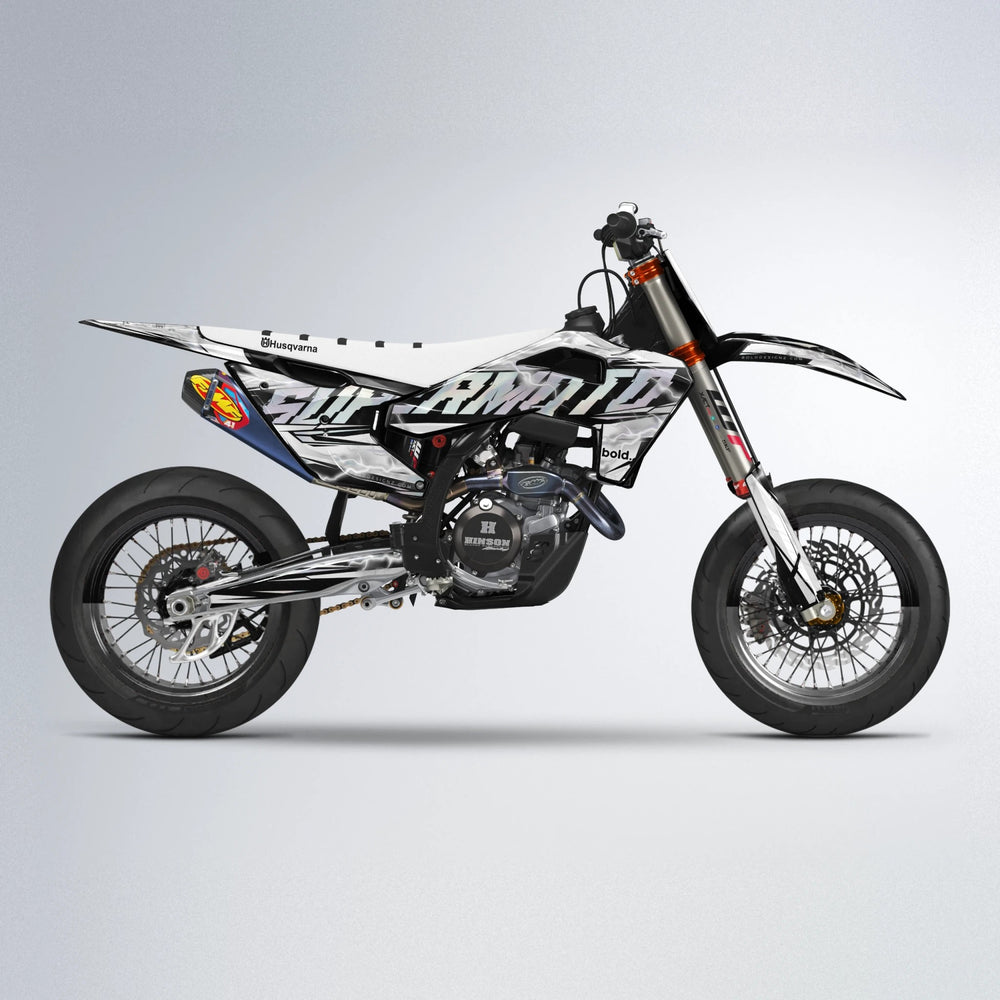 ROPAS72 Husqvarna FE/TE supermoto graphics kit in White