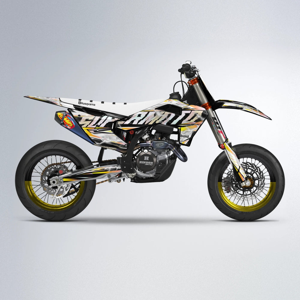 ROPAS72 Husqvarna FE/TE supermoto graphics kit in Yellow
