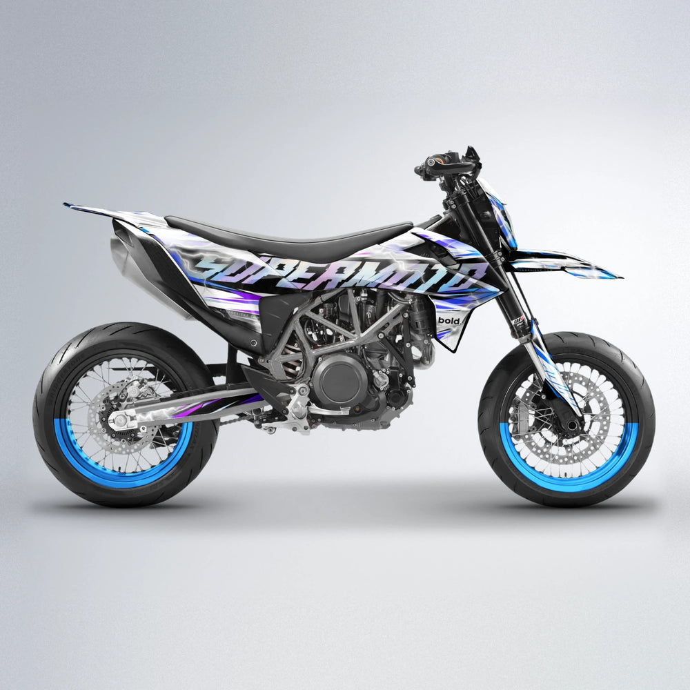 ROPAS72 KTM SMC 690 supermoto graphics kit in Blue Purple Fade