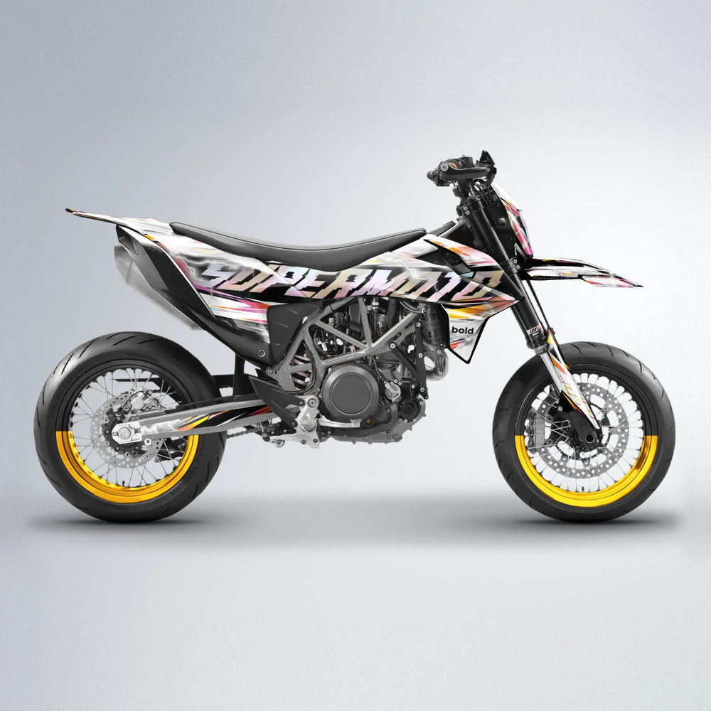 ROPAS72 KTM SMC 690 supermoto graphics kit in Orange & Yellow