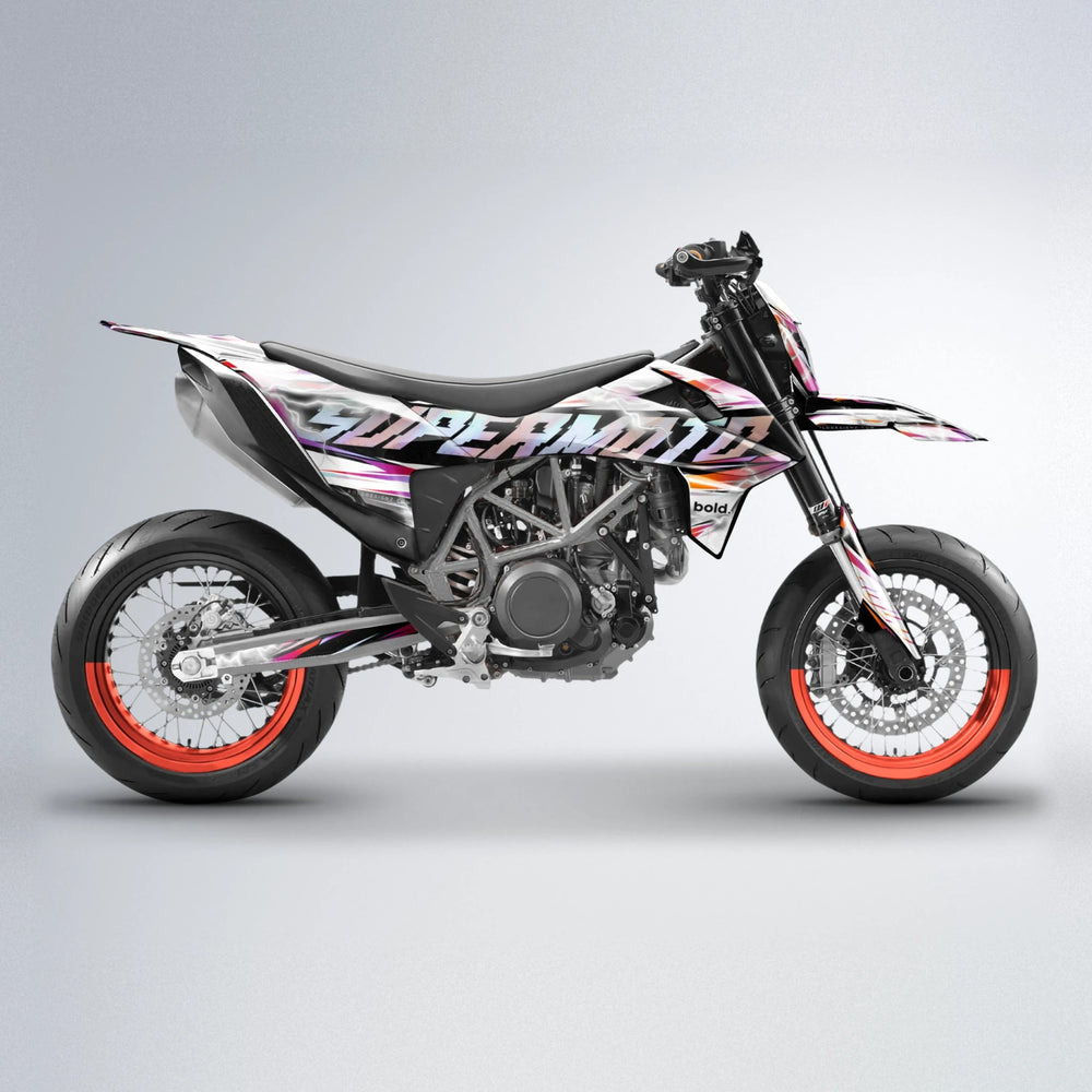 ROPAS72 KTM SMC 690 supermoto graphics kit in Red & Orange