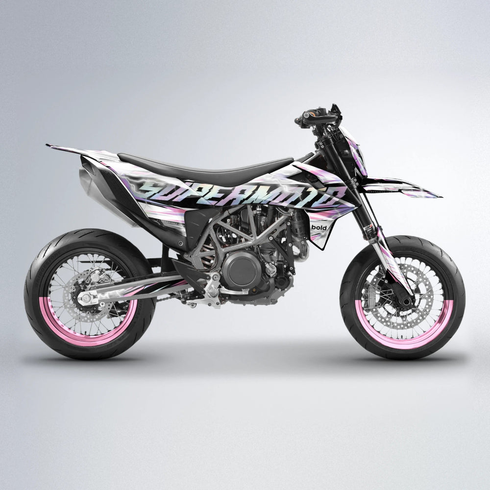 ROPAS72 KTM SMC 690 supermoto graphics kit in Sakura Pink
