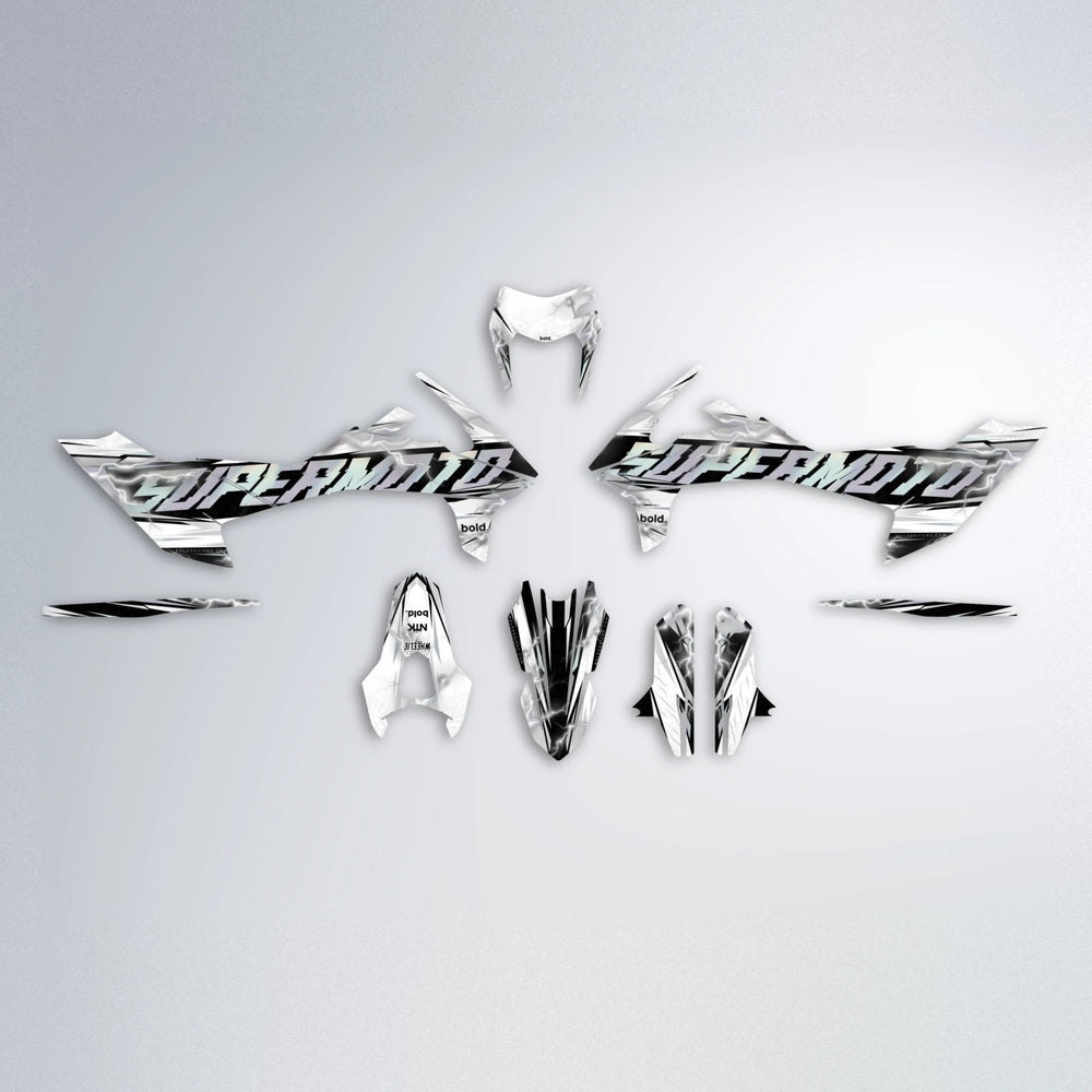 ROPAS72 KTM SMC 690 graphics kit parts layout in White